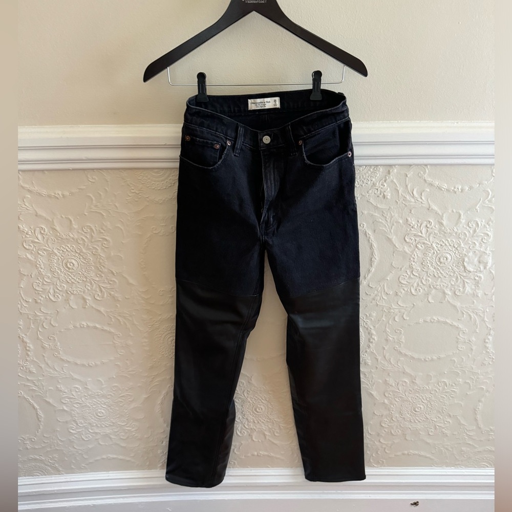 Abercrombie Black Jean and Leather Pants